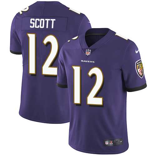 Nike Baltimore Ravens #12 Jaleel Scott Purple Team Color Men's Stitched NFL Vapor Untouchable Limited Jersey