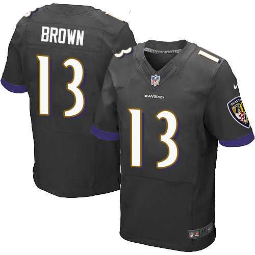 Nike Baltimore Ravens #13 John Brown Black Alternate Men's Stitched NFL New Elite Jersey