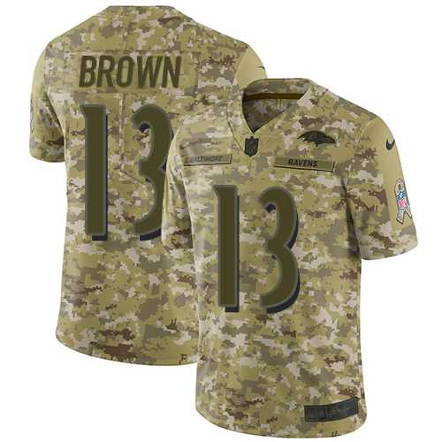 Nike Baltimore Ravens #13 John Brown Camo Men's Stitched NFL Limited 2018 Salute To Service Jersey