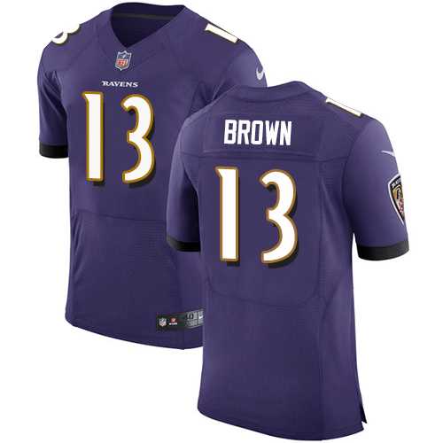 Nike Baltimore Ravens #13 John Brown Purple Team Color Men's Stitched NFL Vapor Untouchable Elite Jersey