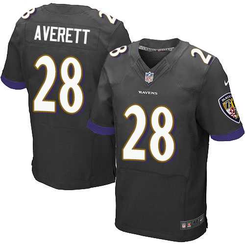 Nike Baltimore Ravens #28 Anthony Averett Black Alternate Men's Stitched NFL New Elite Jersey