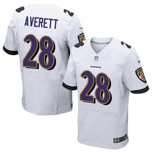 Nike Baltimore Ravens #28 Anthony Averett White Men's Stitched NFL New Elite Jersey