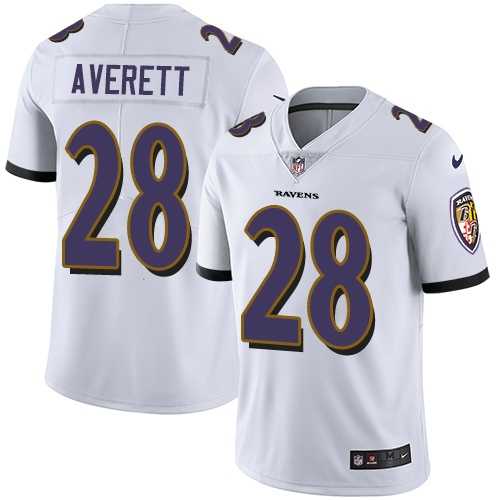 Nike Baltimore Ravens #28 Anthony Averett White Men's Stitched NFL Vapor Untouchable Limited Jersey