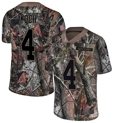 Nike Baltimore Ravens #4 Sam Koch Camo Men's Stitched NFL Limited Rush Realtree Jersey