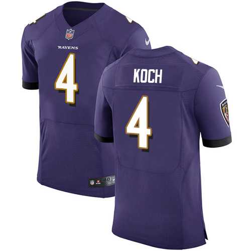 Nike Baltimore Ravens #4 Sam Koch Purple Team Color Men's Stitched NFL Vapor Untouchable Elite Jersey