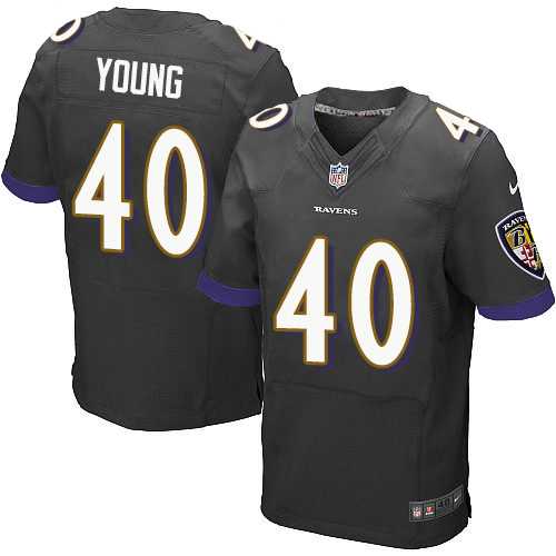 Nike Baltimore Ravens #40 Kenny Young Black Alternate Men's Stitched NFL New Elite Jersey