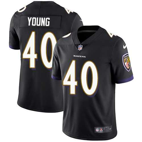 Nike Baltimore Ravens #40 Kenny Young Black Alternate Men's Stitched NFL Vapor Untouchable Limited Jersey