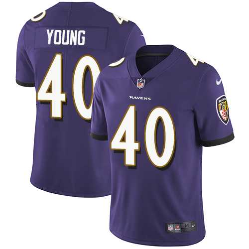 Nike Baltimore Ravens #40 Kenny Young Purple Team Color Men's Stitched NFL Vapor Untouchable Limited Jersey
