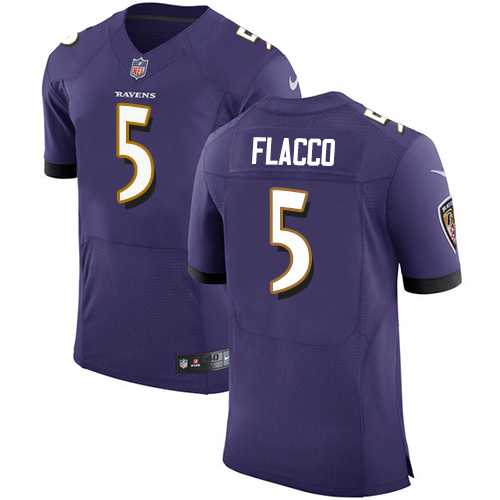 Nike Baltimore Ravens #5 Joe Flacco Purple Team Color Men's Stitched NFL Vapor Untouchable Elite Jersey