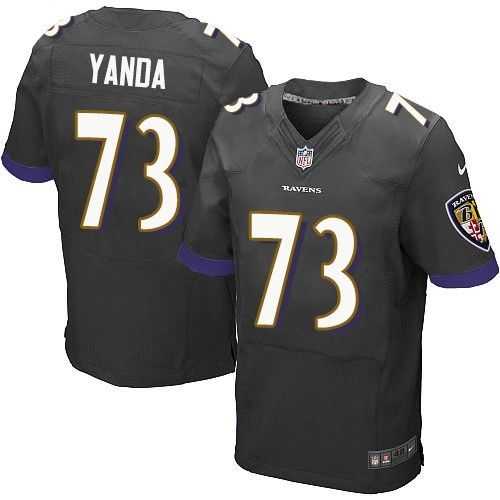 Nike Baltimore Ravens #73 Marshal Yanda Black Alternate Men's Stitched NFL New Elite Jersey