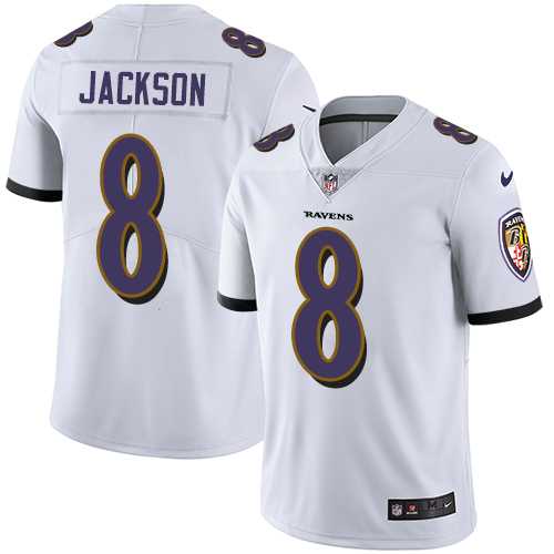 Nike Baltimore Ravens #8 Lamar Jackson White Men's Stitched NFL Vapor Untouchable Limited Jersey