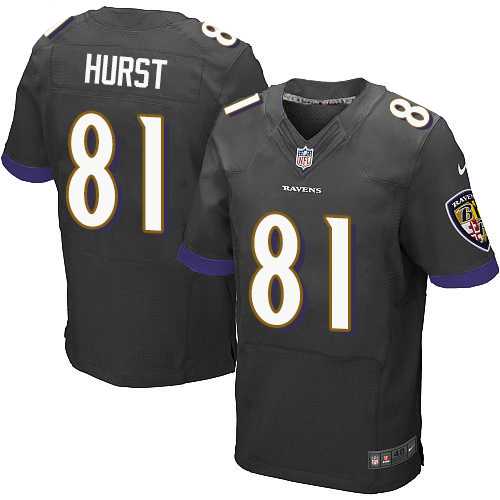 Nike Baltimore Ravens #81 Hayden Hurst Black Alternate Men's Stitched NFL New Elite Jersey
