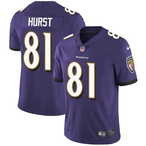 Nike Baltimore Ravens #81 Hayden Hurst Purple Team Color Men's Stitched NFL Vapor Untouchable Limited Jersey Nike Baltimore Ravens #81 Hayden Hurst Purple Team Color Men's Stitched NFL Vapor Untouchable Limited Jersey