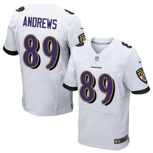 Nike Baltimore Ravens #89 Mark Andrews White Men's Stitched NFL New Elite Jersey