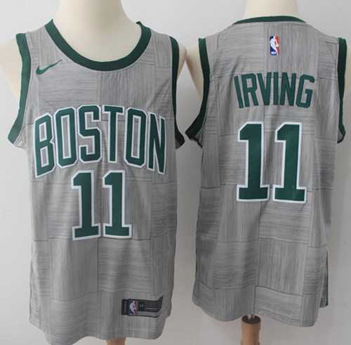 Nike Boston Celtics #11 Kyrie Irving Gray NBA Swingman City Edition Jersey