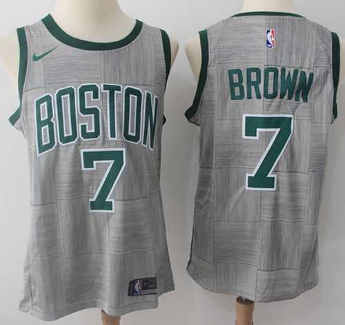 Nike Boston Celtics #7 Jaylen Brown Gray NBA Swingman City Edition Jersey