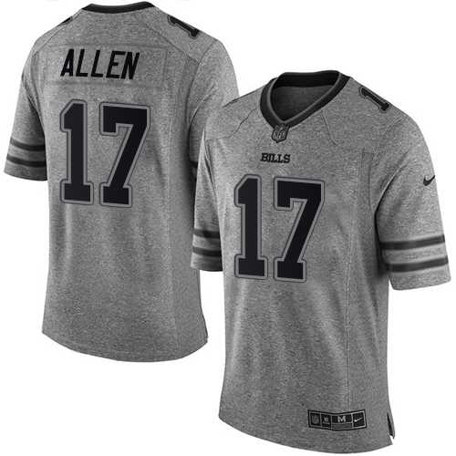 Nike Buffalo Bills #17 Josh Allen Gray Men's Stitched NFL Limited Gridiron Gray Jersey