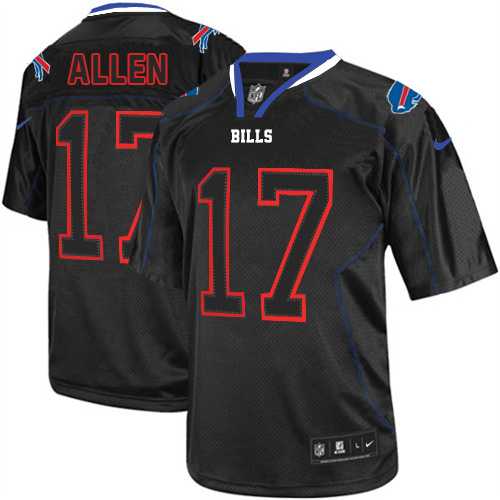 Nike Buffalo Bills #17 Josh Allen Lights Out Black Men's Stitched NFL Elite Jersey