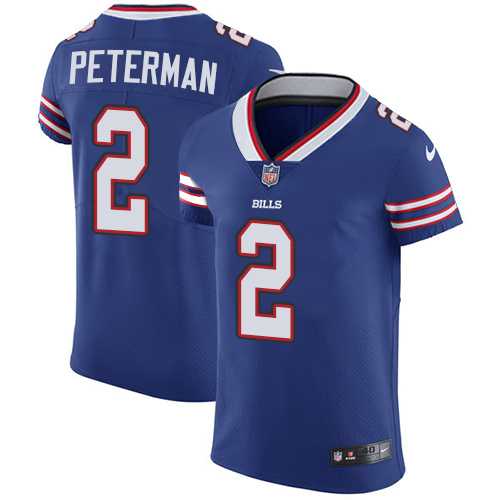 Nike Buffalo Bills #2 Nathan Peterman Royal Blue Team Color Men's Stitched NFL Vapor Untouchable Elite Jersey