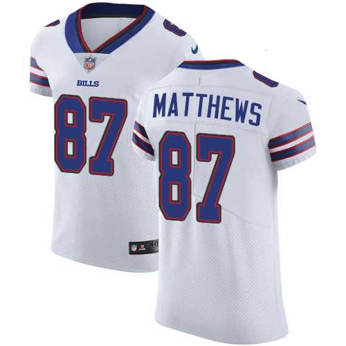Nike Buffalo Bills #87 Jordan Matthews White Men's Stitched NFL Vapor Untouchable Elite Jersey