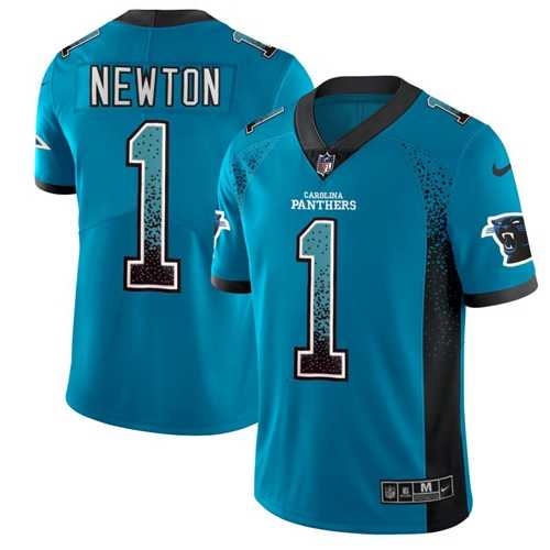 Nike Carolina Panthers #1 Cam Newton Blue Alternate Men's Stitched NFL Limited Rush Drift Fashion Jersey