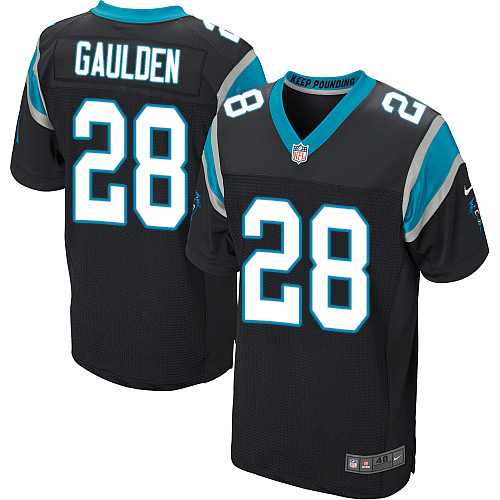 Nike Carolina Panthers #28 Rashaan Gaulden Black Team Color Men's Stitched NFL Elite Jersey