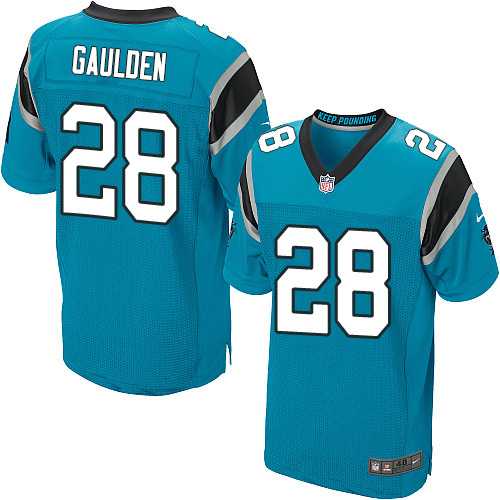 Nike Carolina Panthers #28 Rashaan Gaulden Blue Alternate Men's Stitched NFL Elite Jersey