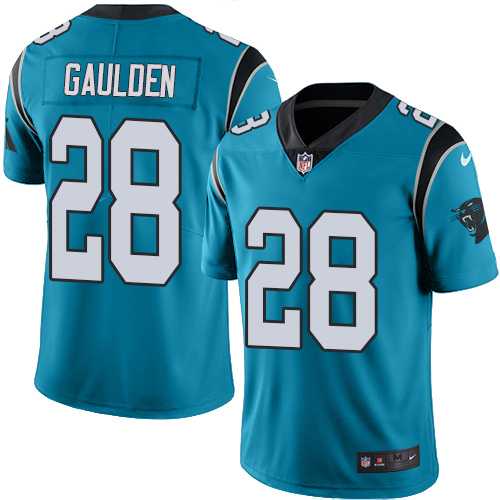 Nike Carolina Panthers #28 Rashaan Gaulden Blue Men's Stitched NFL Limited Rush Jersey