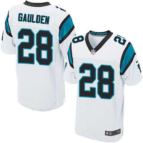 Nike Carolina Panthers #28 Rashaan Gaulden White Men's Stitched NFL Elite Jersey