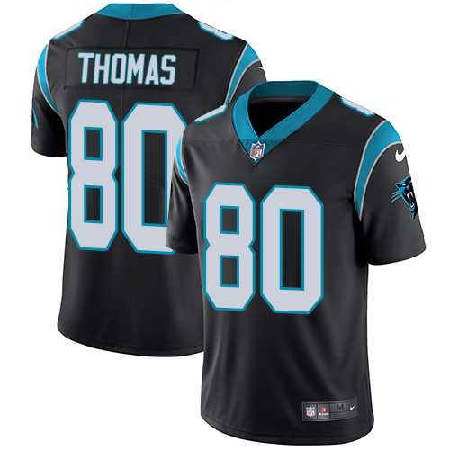 Nike Carolina Panthers #80 Ian Thomas Black Team Color Men's Stitched NFL Vapor Untouchable Limited Jersey