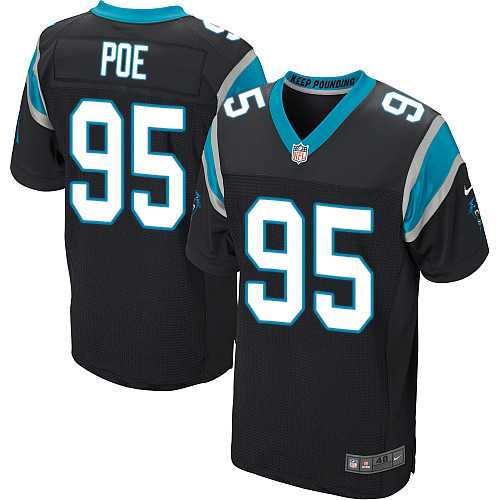 Nike Carolina Panthers #95 Dontari Poe Black Team Color Men's Stitched NFL Elite Jersey