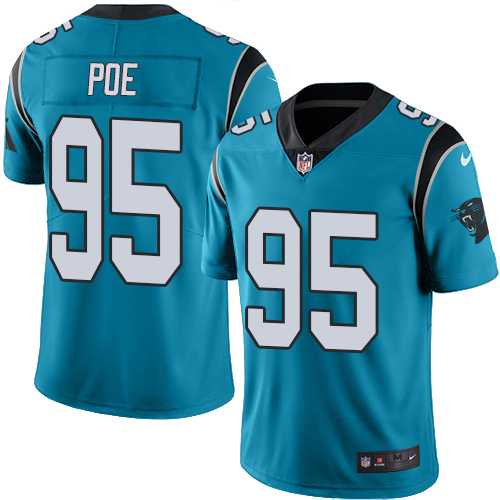 Nike Carolina Panthers #95 Dontari Poe Blue Men's Stitched NFL Limited Rush Jersey