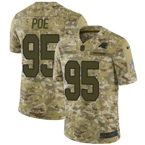 Nike Carolina Panthers #95 Dontari Poe Camo Men's Stitched NFL Limited 2018 Salute To Service Jersey