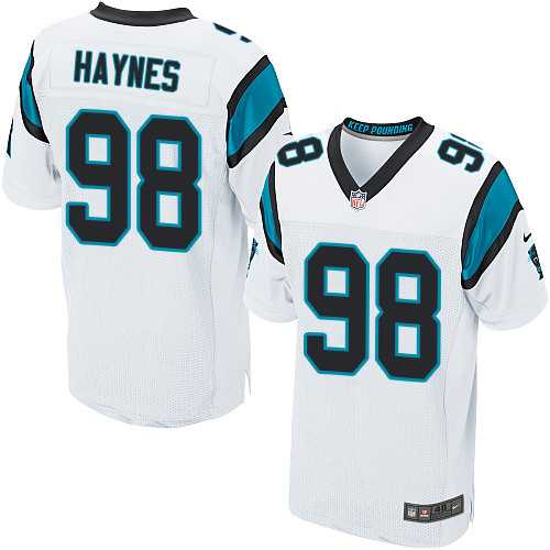 Nike Carolina Panthers #98 Marquis Haynes White Men's Stitched NFL Elite Jersey