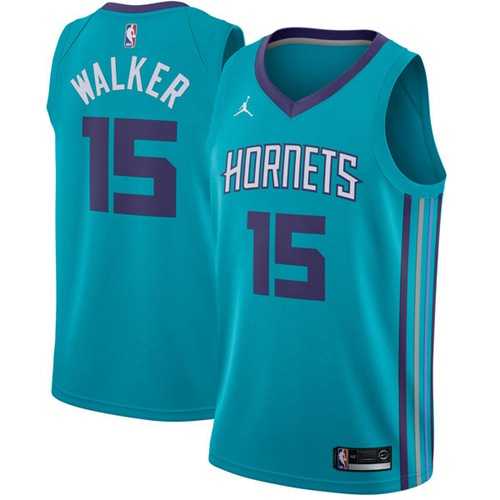 Nike Charlotte Hornets #15 Kemba Walker Teal NBA Jordan Swingman Icon Edition Jersey