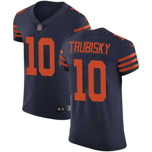 Nike Chicago Bears #10 Mitchell Trubisky Navy Blue Alternate Men's Stitched NFL Vapor Untouchable Elite Jersey