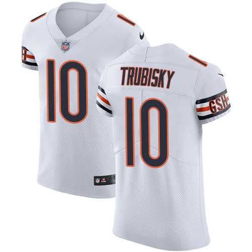 Nike Chicago Bears #10 Mitchell Trubisky White Men's Stitched NFL Vapor Untouchable Elite Jersey