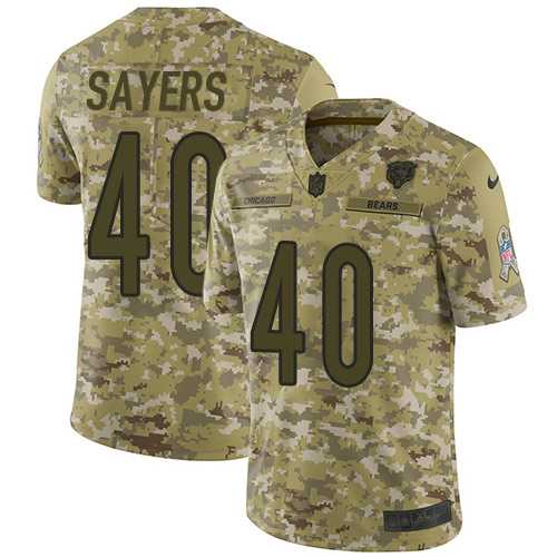 Nike Chicago Bears #40 Gale Sayers Camo Men's Stitched NFL Limited 2018 Salute To Service Jersey