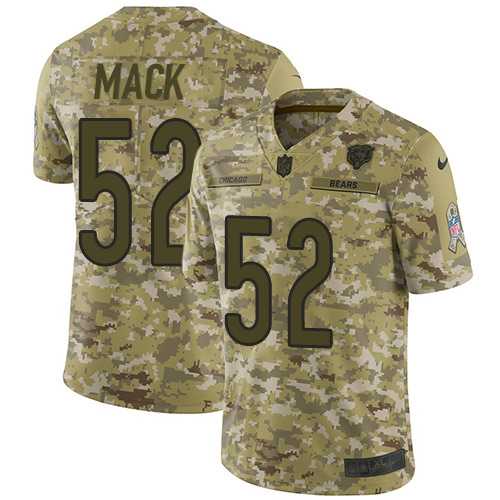 Nike Chicago Bears #52 Khalil Mack Camo Men's Stitched NFL Limited 2018 Salute To Service Jersey
