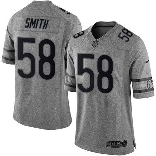 Nike Chicago Bears #58 Roquan Smith Gray Men's Stitched NFL Limited Gridiron Gray Jersey
