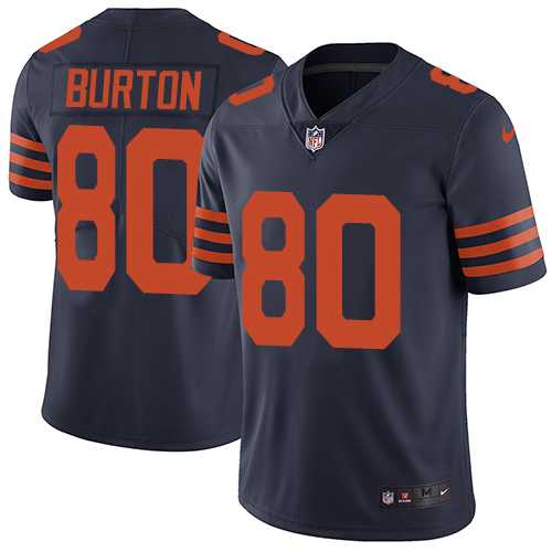 Nike Chicago Bears #80 Trey Burton Navy Blue Alternate Men's Stitched NFL Vapor Untouchable Limited Jersey