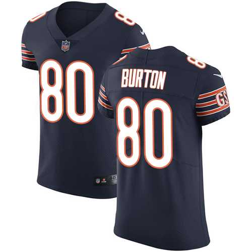 Nike Chicago Bears #80 Trey Burton Navy Blue Team Color Men's Stitched NFL Vapor Untouchable Elite Jersey