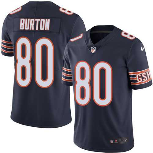 Nike Chicago Bears #80 Trey Burton Navy Blue Team Color Men's Stitched NFL Vapor Untouchable Limited Jersey