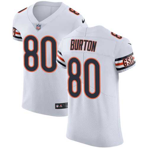Nike Chicago Bears #80 Trey Burton White Men's Stitched NFL Vapor Untouchable Elite Jersey