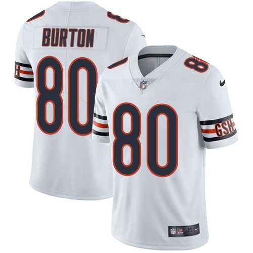 Nike Chicago Bears #80 Trey Burton White Men's Stitched NFL Vapor Untouchable Limited Jersey