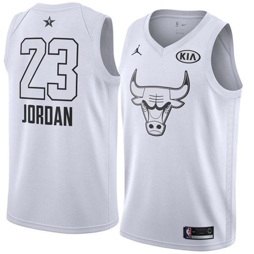 Nike Chicago Bulls #23 Michael Jordan White NBA Jordan Swingman 2018 All-Star Game Jersey