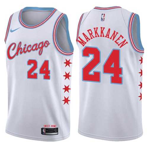 Nike Chicago Bulls #24 Lauri Markkanen White NBA Swingman City Edition Jersey