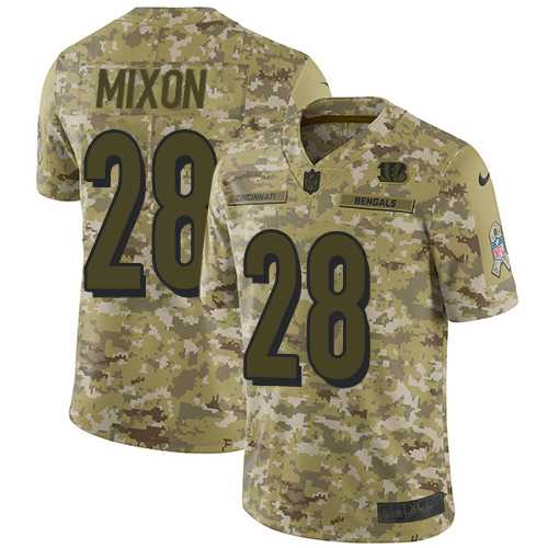 Nike Cincinnati Bengals #28 Joe Mixon Camo Men's Stitched NFL Limited 2018 Salute To Service Jersey