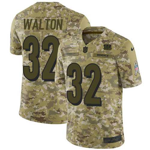 Nike Cincinnati Bengals #32 Mark Walton Camo Men's Stitched NFL Limited 2018 Salute To Service Jersey