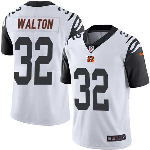 Nike Cincinnati Bengals #32 Mark Walton White Men's Stitched NFL Limited Rush Jersey